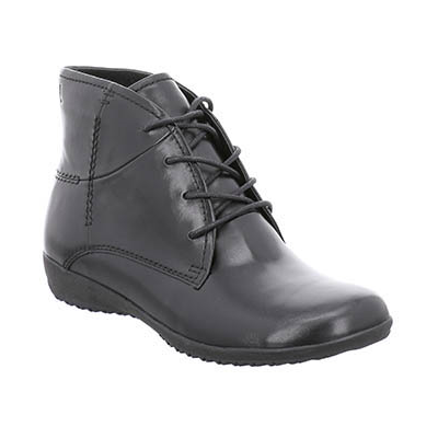 Boots fourrée à lacets en cuir noir |  Grande pointure femme | Josef Seibel