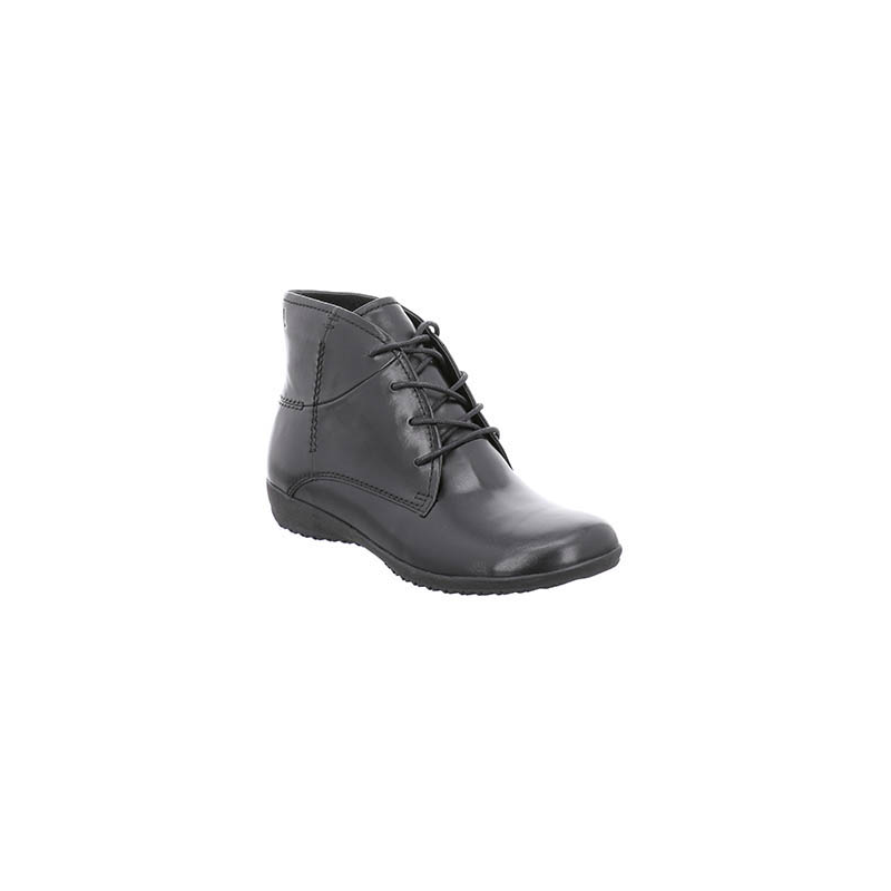 Boots fourrée à lacets en cuir noir |  Grande pointure femme | Josef Seibel