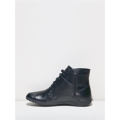 Boots fourrée à lacets en cuir noir |  Grande pointure femme | Josef Seibel