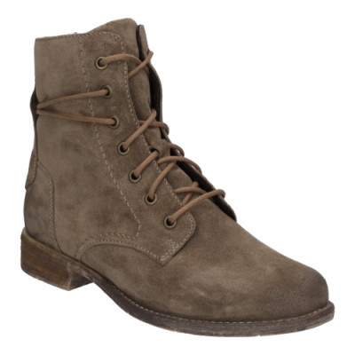 Boots croute de cuir taupe à lacets | Grande taille femme | Josef Seibel