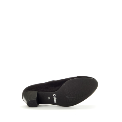 Escarpin large avec bride en velours cuir noir | Grande pointure femme | Gabor