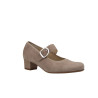 Escarpins babies chèvre-velours camel 1 velcro|Petite taille femme|Semler