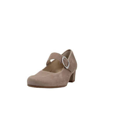 Escarpins babies chèvre-velours camel 1 velcro|Petite taille femme|Semler