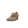 Escarpins babies chèvre-velours camel 1 velcro|Petite taille femme|Semler