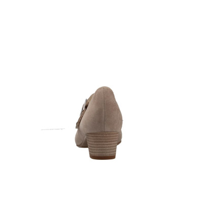 Escarpins babies chèvre-velours camel 1 velcro|Petite taille femme|Semler