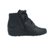 Boots à lacets en cuir lisse noir en Petite Taille Femme