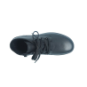 Boots à lacets en cuir lisse noir en Petite Taille Femme