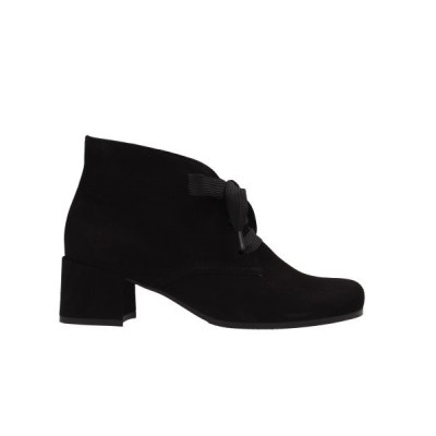 Bottine à lacets à talon en velours noir | Petite taille femme | Semler