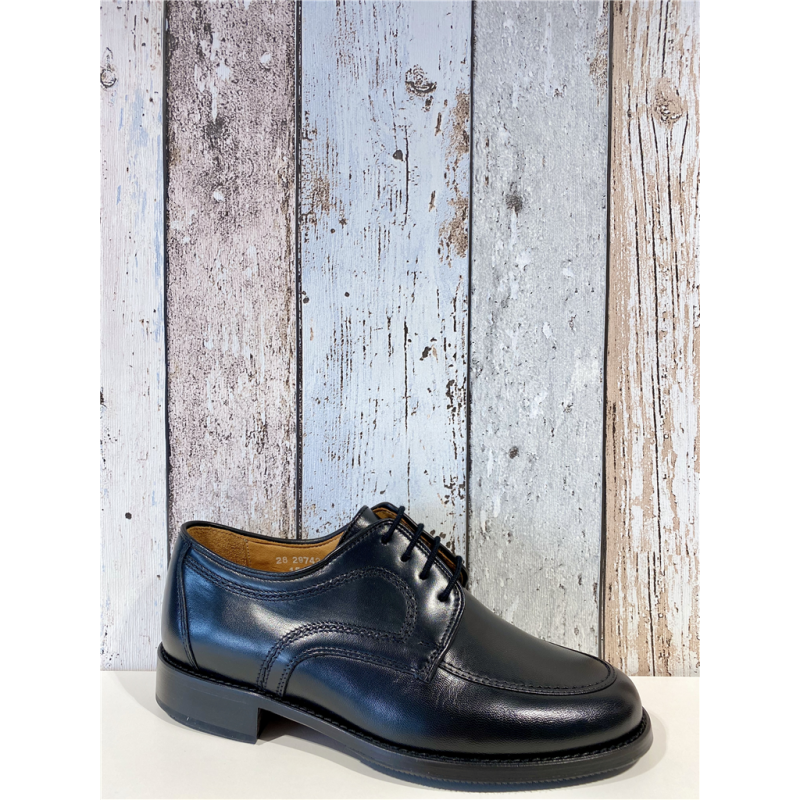 Chaussures large à lacets habillé en cuir noir | Petite taille homme |SIOUX