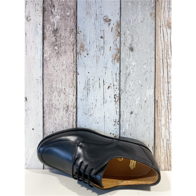 Chaussures large à lacets habillé en cuir noir | Petite taille homme |SIOUX