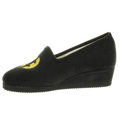 Chausson noir en alcantara lavable noir  | Petite pointure femme | EXQUISE