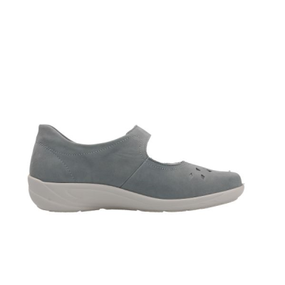 Ballerine confort à scratch en nubuck bleu ciel | Petite pointure femme | Semler