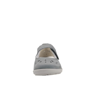 Ballerine confort à scratch en nubuck bleu ciel | Petite pointure femme | Semler