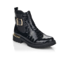 Boots en cuir vernis synthétique noir croco | Grande taille femme | REMONTE