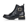 Boots en cuir vernis synthétique noir croco | Grande taille femme | REMONTE