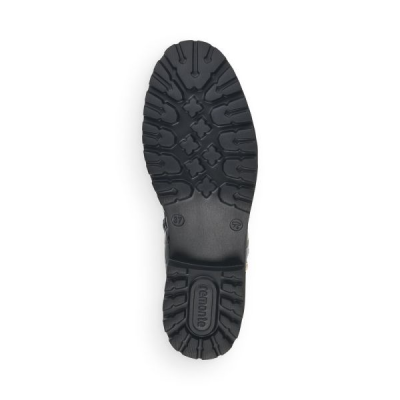 Boots en cuir vernis synthétique noir croco | Grande taille femme | REMONTE