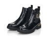 Boots en cuir vernis synthétique noir croco | Grande taille femme | REMONTE