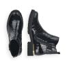 Boots en cuir vernis synthétique noir croco | Grande taille femme | REMONTE