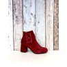 Bottine velours rouge| petite taille femme | Ellen Kassel