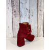 Bottine velours rouge| petite taille femme | Ellen Kassel