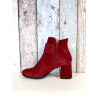 Bottine velours rouge| petite taille femme | Ellen Kassel