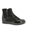 Chaussures boots noir en cuir et vernis |Grande taille femme | Geo Reino