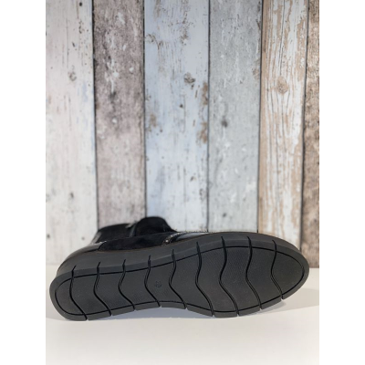 Chaussures boots noir en cuir et vernis |Grande taille femme | Geo Reino