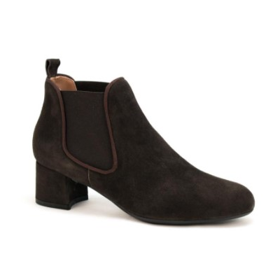 chelsea boots velours marron en petite taille femme