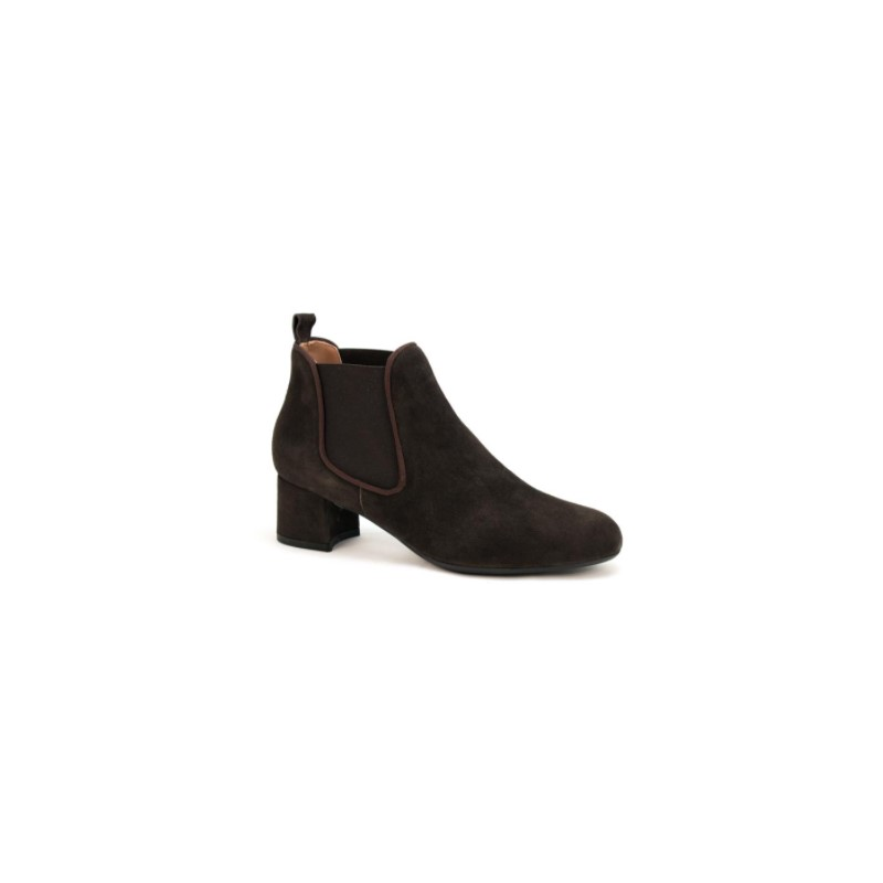 chelsea boots velours marron en petite taille femme