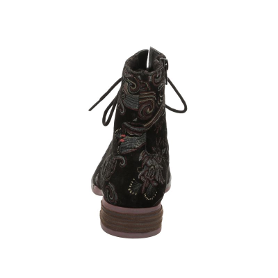 Chaussures boots à lacets noir multi en cuir | Grande taille femme | JOSEF SEIBEL