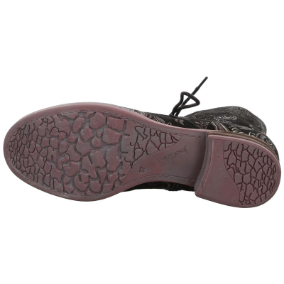 Chaussures boots à lacets noir multi en cuir | Grande taille femme | JOSEF SEIBEL