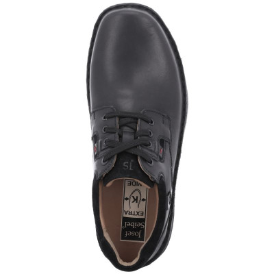 derby confort en cuir lisse noir| Grande taille homme| JOSEF SEIBEL