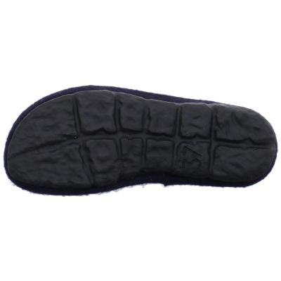 Chausson mule en feutre marine et blanc | Grande taille femme | WESTLAND