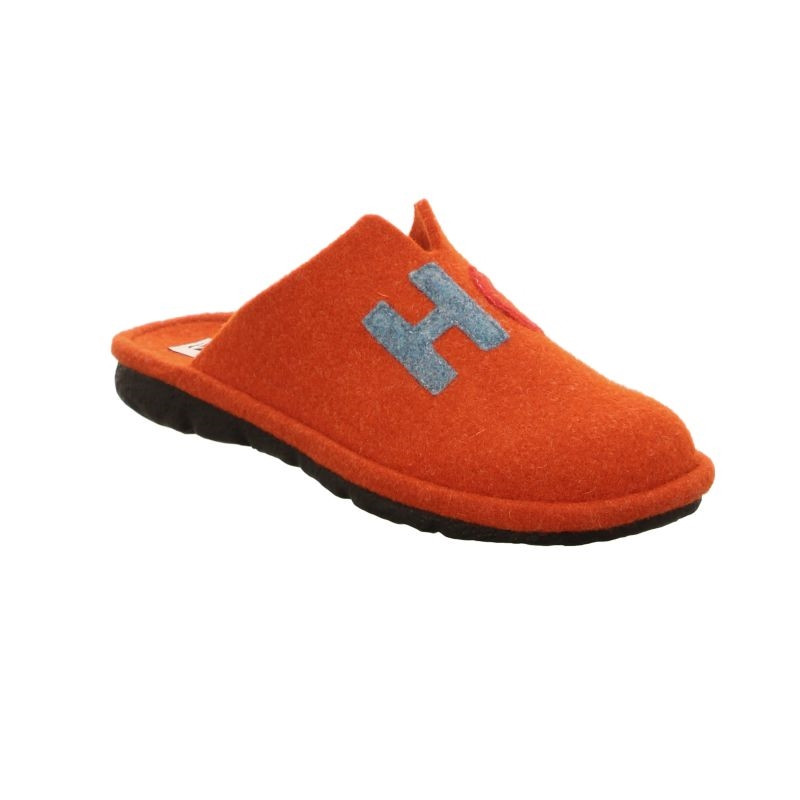 Westland | Chausson type mule en feutre orange en grande taille pour femme |Lille 102