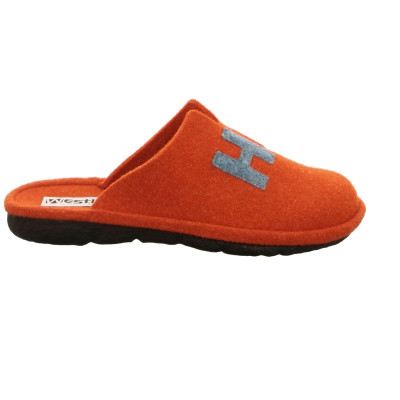 Westland | Chausson type mule en feutre orange en grande taille pour femme |Lille 102