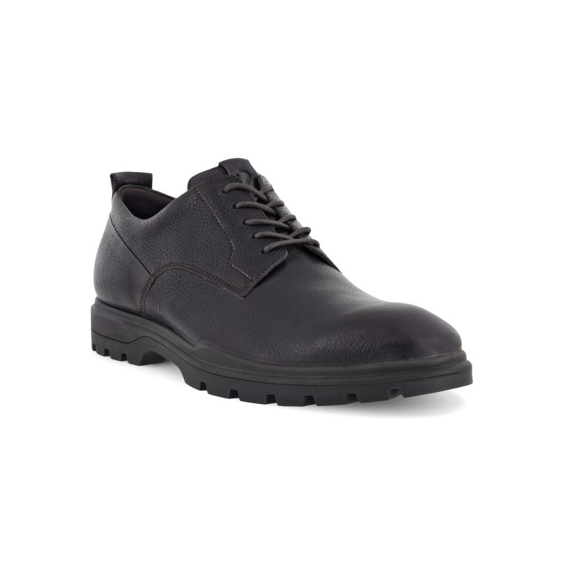 Derby en cuir marron à lacets semelle épaisse | Grande pointure homme | ECCO