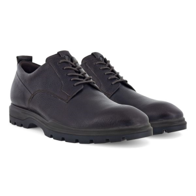 Derby en cuir marron à lacets semelle épaisse | Grande pointure homme | ECCO