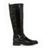 Botte plate noir en cuir | Grande pointure femme | Gabor