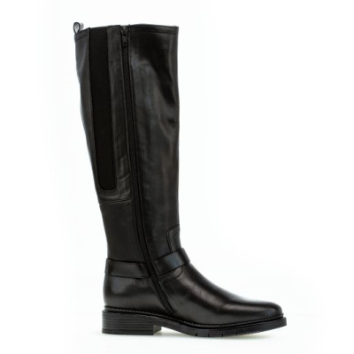 Botte plate noir en cuir | Grande pointure femme | Gabor