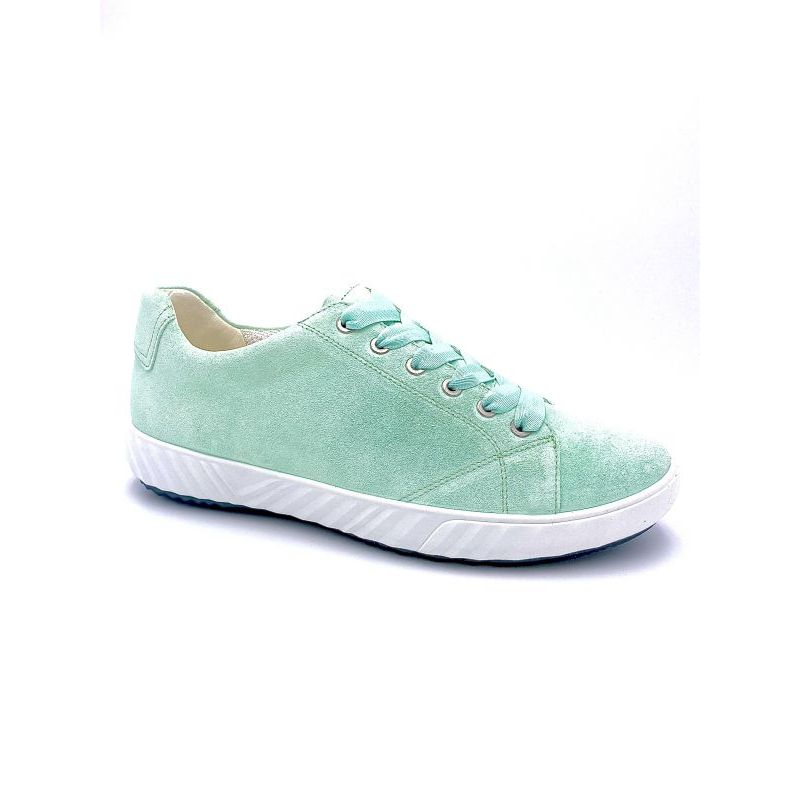 Chaussure basket de ville grande largeur en velours vert | Grande taille femme |ARA