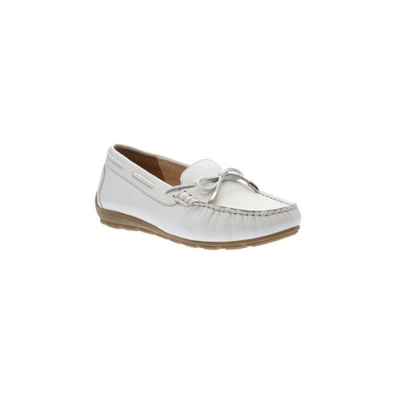 Chaussure mocassin sport en cuir blanc| Grande taille femme |ARA
