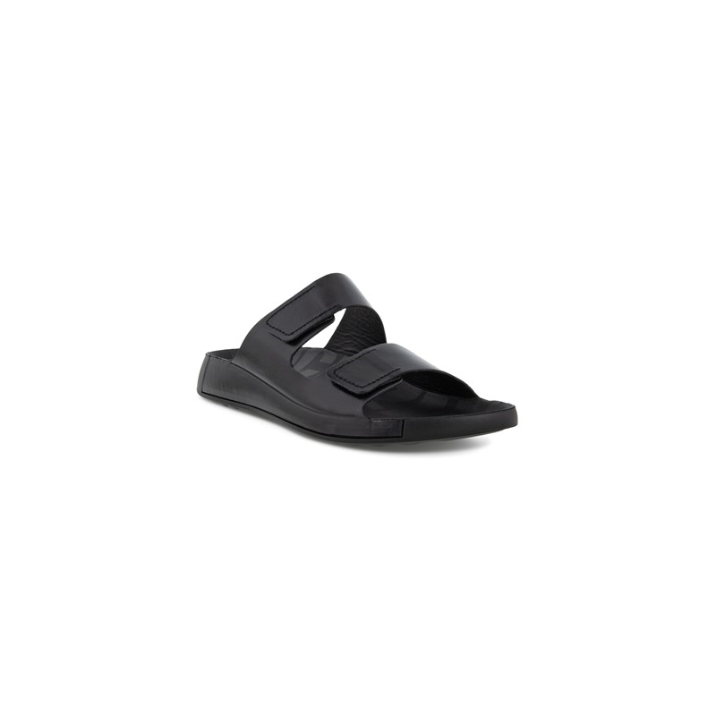 Mule à 2 velcro noir en cuir | Grande pointure femme | ECCO
