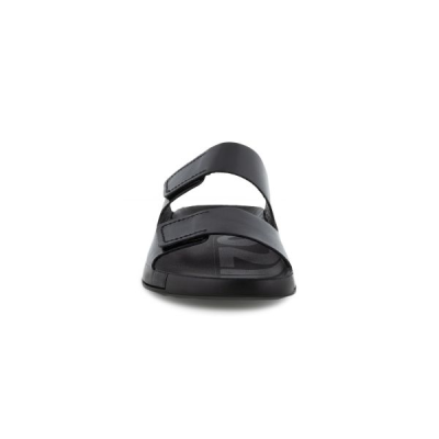 Mule à 2 velcro noir en cuir | Grande pointure femme | ECCO