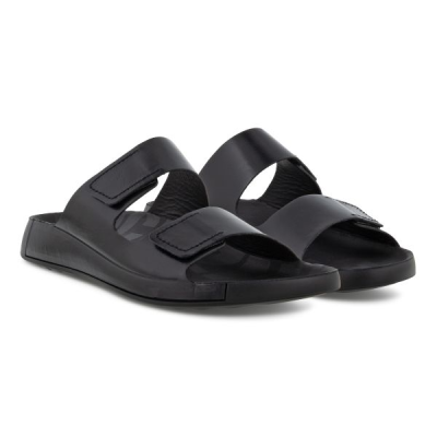 Mule à 2 velcro noir en cuir | Grande pointure femme | ECCO