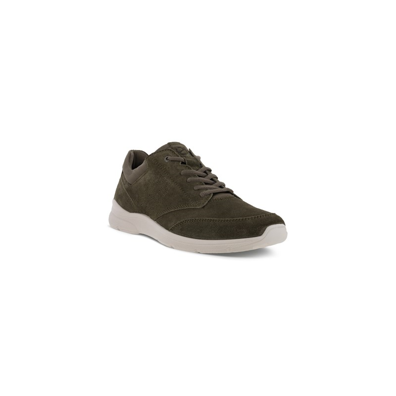 Basket à lacets confort kaki en nubuck | Grande taille homme | ECCO