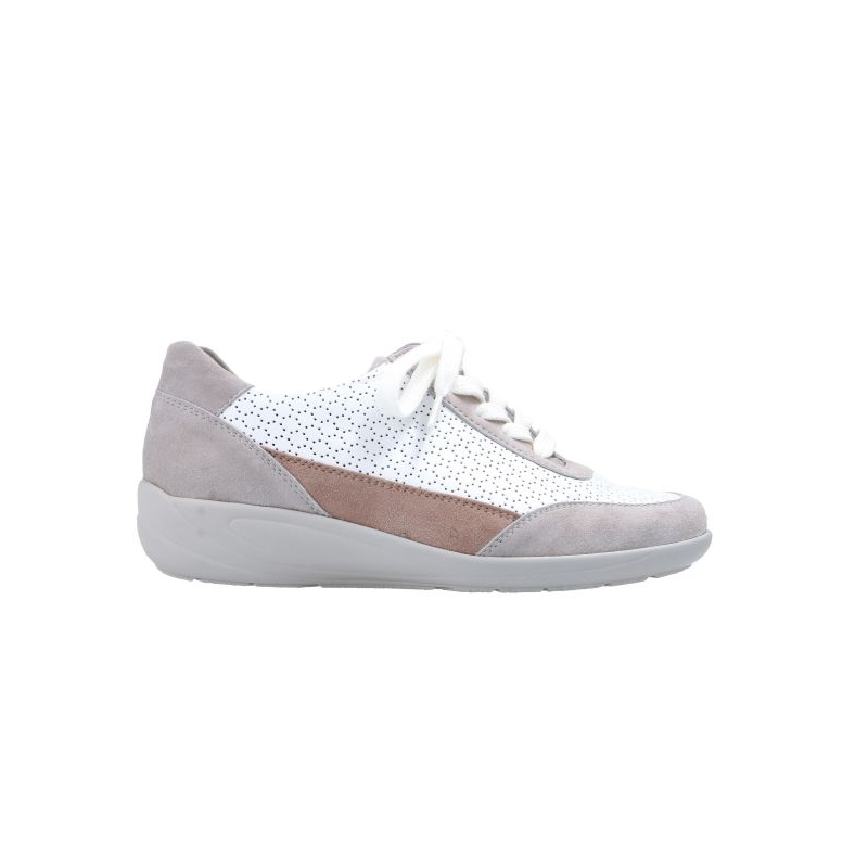 lacets sport blanc beige cuir suede |Petite taille femme | SEMLER