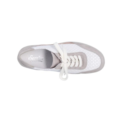 lacets sport blanc beige cuir suede |Petite taille femme | SEMLER