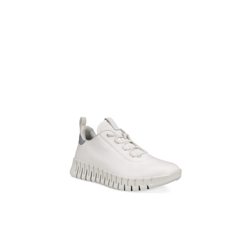 Sneakers en cuir lisse blanche |Grande taille femme|Ecco
