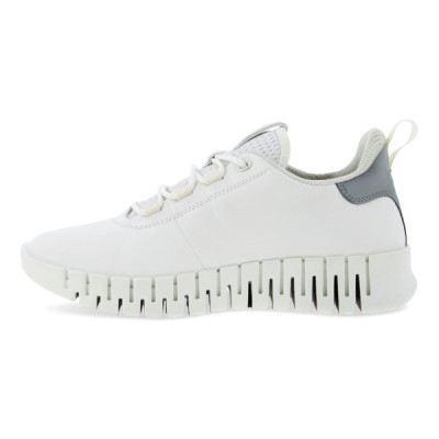 Sneakers en cuir lisse blanche |Grande taille femme|Ecco