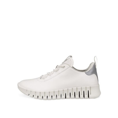 Sneakers en cuir lisse blanche |Grande taille femme|Ecco